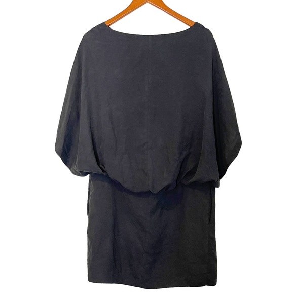 Fumblin Foe 100% Silk Cape Layered Blouson Dress Size S Minimalist Lagenlook - Picture 2 of 9